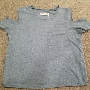 Hollister gray cold shoulder t shirt
